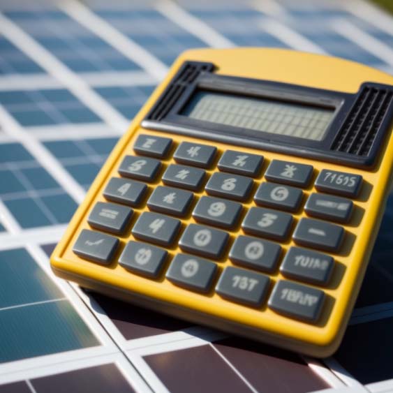 Calculator on top of solar panels